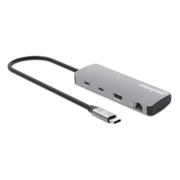MANHATTAN Docking station 190459 9in1 USB-C - 1xHDMI/5xUSB/LAN/CR/PD 100W - EP3197369