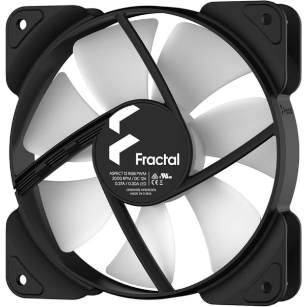 Ventilator 120mm Fractal Design Aspect 12 RGB PWM Black Frame, FD-F-AS1-1205 - EP2836943
