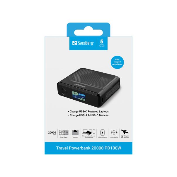 Powerbank Sandberg Travel 421-25 20000mAh PD100W/bežično punjenje - EP2940182