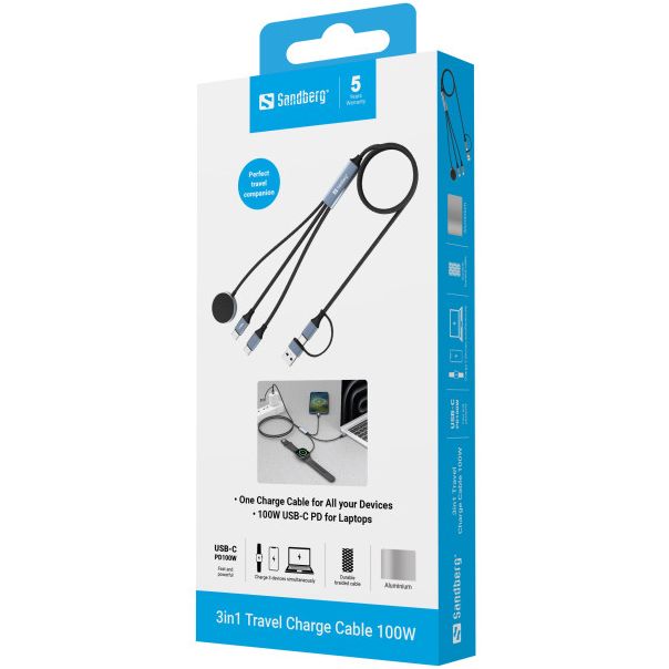 Kabl Sandberg 3u1 441-69 2xUSB-C/Mag Safe/100W - EP2941278