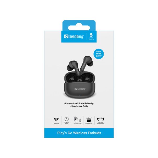 Slušalice TWS Sandberg Play N Go 126-51 Bluetooth/crne - EP2950816