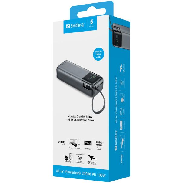 Powerbank Sandberg All in1 421-30 20000mAh PD130W - EP2939040
