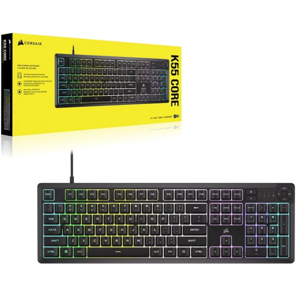 Tastatura žična gaming Corsair K55 CORE RGB crna CH-9226C65-NA - EP3002447