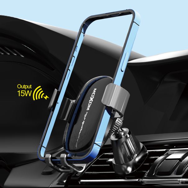 MOXOM Držač za mobilni telefon MX-VS84 sa bezicnim punjenjem, crna - D1048