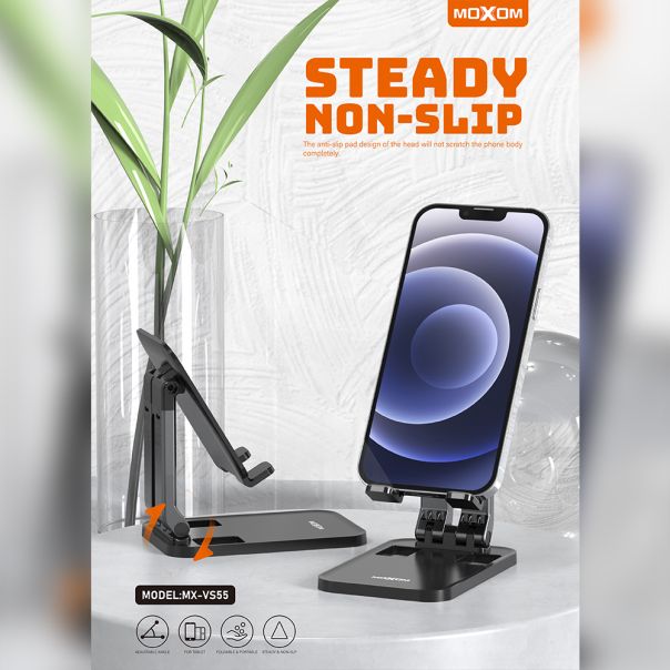MOXOM Držač za mobilni telefon MX-VS55 stoni, crna - D1065
