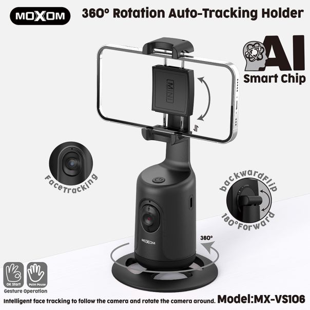 MOXOM Držač 360 Face tracking MX-VS106, crna - D1068