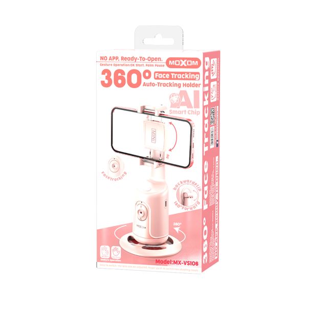 MOXOM Držač 360 Face tracking MX-VS106, roza - D1069