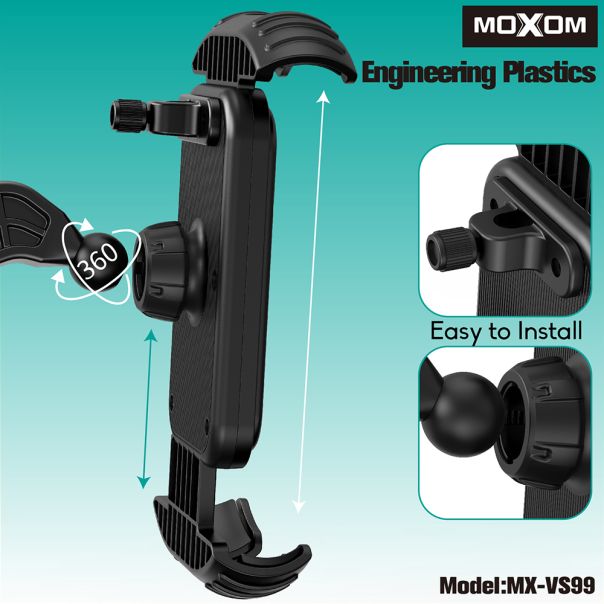 MOXOM Držač za mobilni telefon MX-VS99 za bicikl, crna - D2013