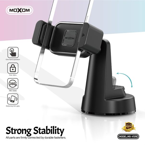 MOXOM Držač za mobilni telefon MX-VS110 vakum, crna - D2015