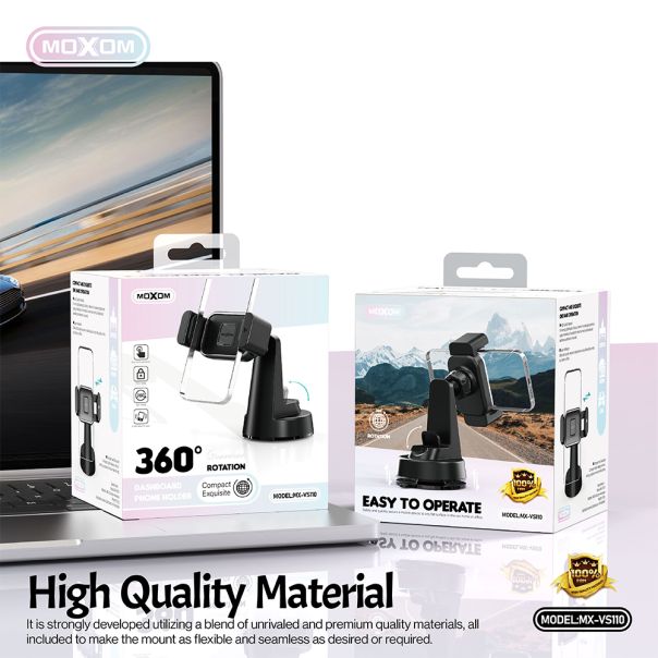 MOXOM Držač za mobilni telefon MX-VS110 vakum, crna - D2015