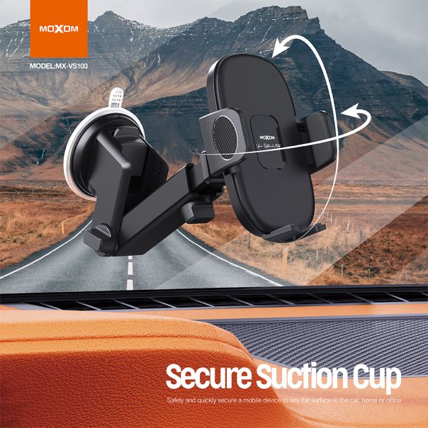 MOXOM Držač za mobilni telefon MX-VS103 vakum, crna - D2016