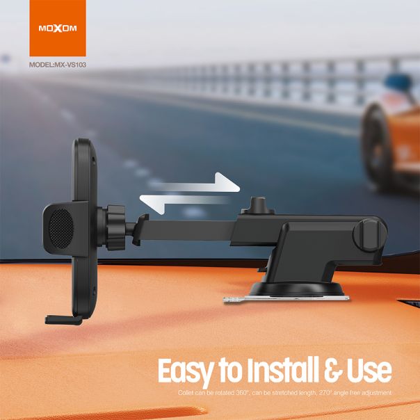 MOXOM Držač za mobilni telefon MX-VS103 vakum, crna - D2016