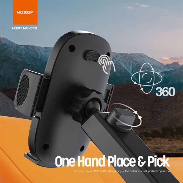 MOXOM Držač za mobilni telefon MX-VS103 vakum, crna - D2016