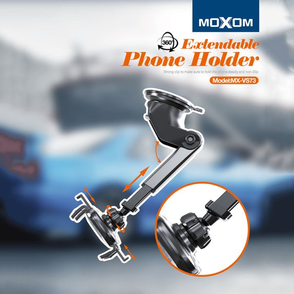 MOXOM Držač za mobilni telefon MX-VS73 vakum, crna - D2018