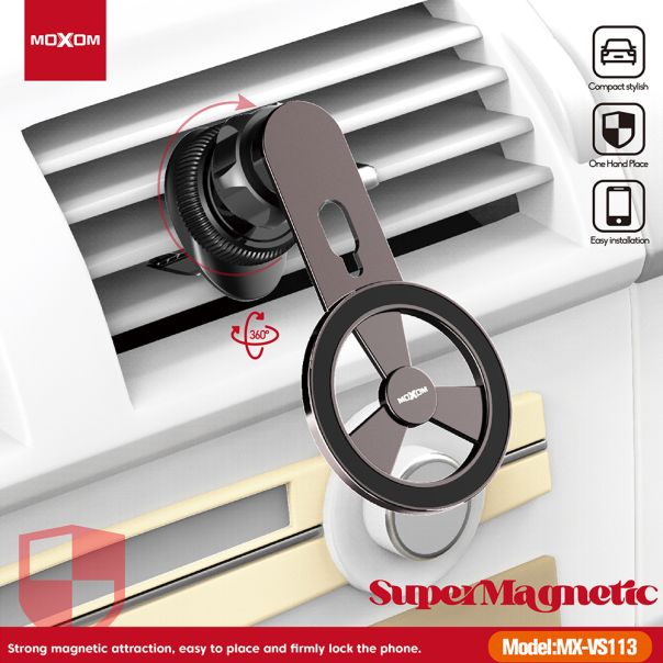 MOXOM Držač za mobilni telefon MX-VS113 magnet, crna - D2020