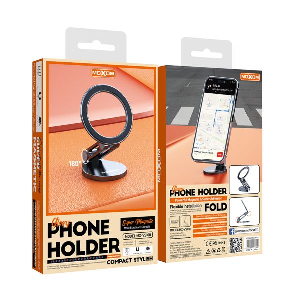 MOXOM Držač za mobilni telefon MX-VS100 magnet, crna - D2023