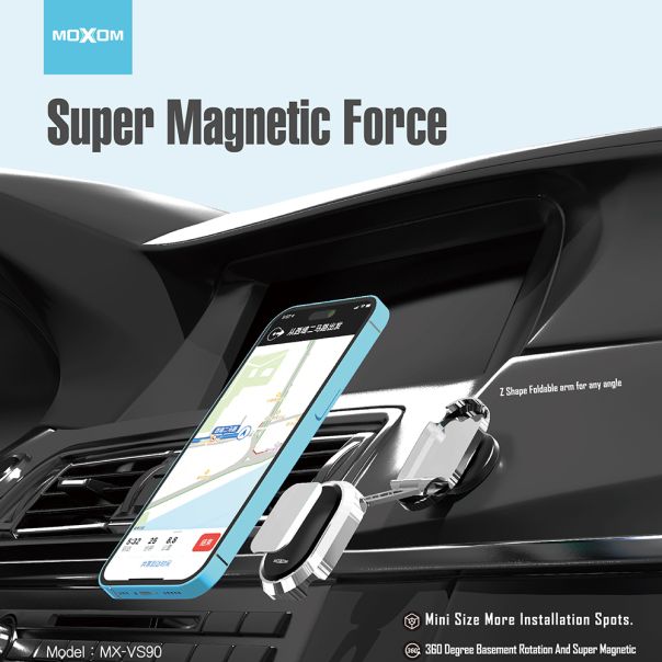 MOXOM Držač za mobilni telefon MX-VS90 magnet, crna - D2024