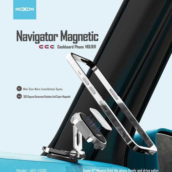 MOXOM Držač za mobilni telefon MX-VS90 magnet, crna - D2024