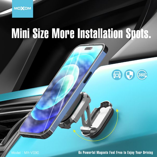 MOXOM Držač za mobilni telefon MX-VS90 magnet, crna - D2024