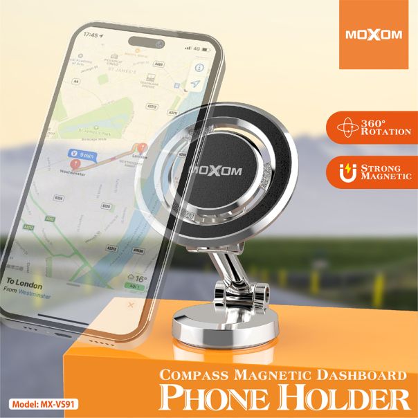 MOXOM Držač za mobilni telefon MX-VS91 magnet, crna - D2025