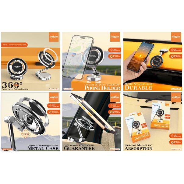 MOXOM Držač za mobilni telefon MX-VS91 magnet, crna - D2025