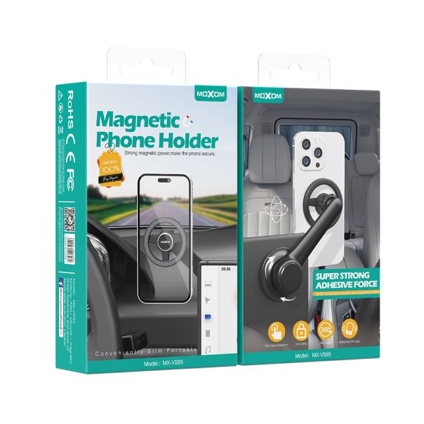 MOXOM Držač za mobilni telefon MX-VS95 magnet, crna - D2026
