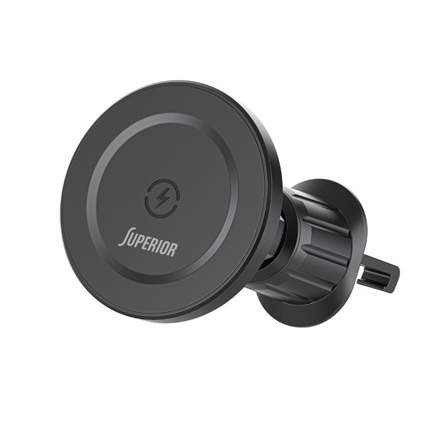 SUPERIOR Držač za mobilni telefon SU-D102 sa bezicnim punjenjem (magnet i ventilacija), crna - D2032