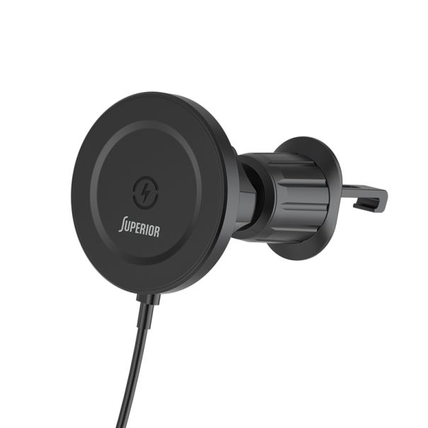 SUPERIOR Držač za mobilni telefon SU-D102 sa bezicnim punjenjem (magnet i ventilacija), crna - D2032