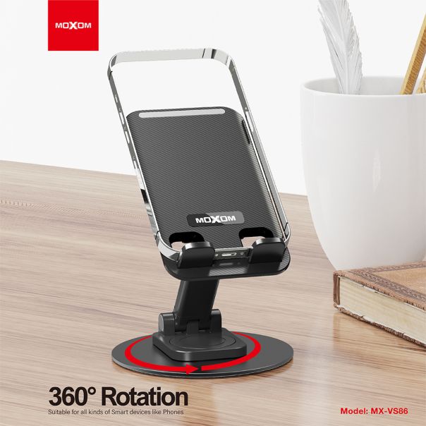 MOXOM Držač za mobilni telefon stoni MX-VS86 sa 360 stepeni rotacijom, crna - D2041