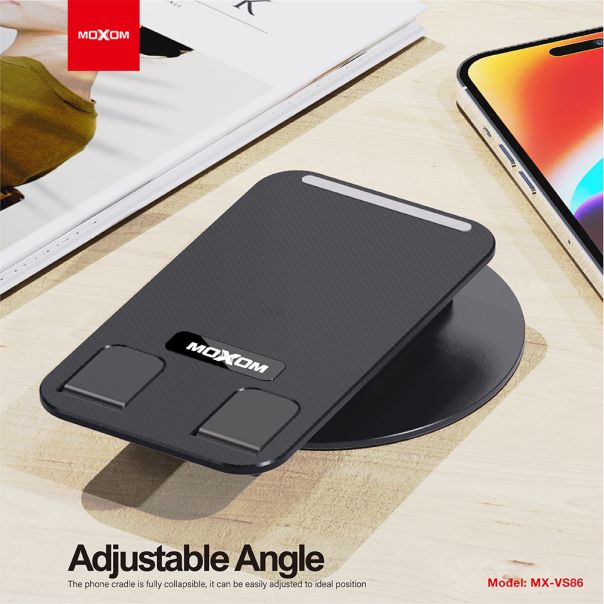 MOXOM Držač za mobilni telefon stoni MX-VS86 sa 360 stepeni rotacijom, crna - D2041