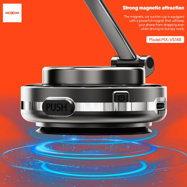 MOXOM Držač za mobilni telefon MX-VS148 magnet i vakum, crna - D2050