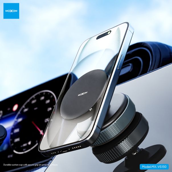 MOXOM Držač za mobilni telefon MX-VS150 magnet i vakum, crna - D2052