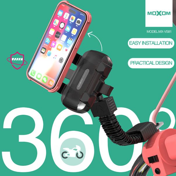 Držač za mobilni telefon MOXOM MX-VS81 za bicikl i motor crni - EP2940646