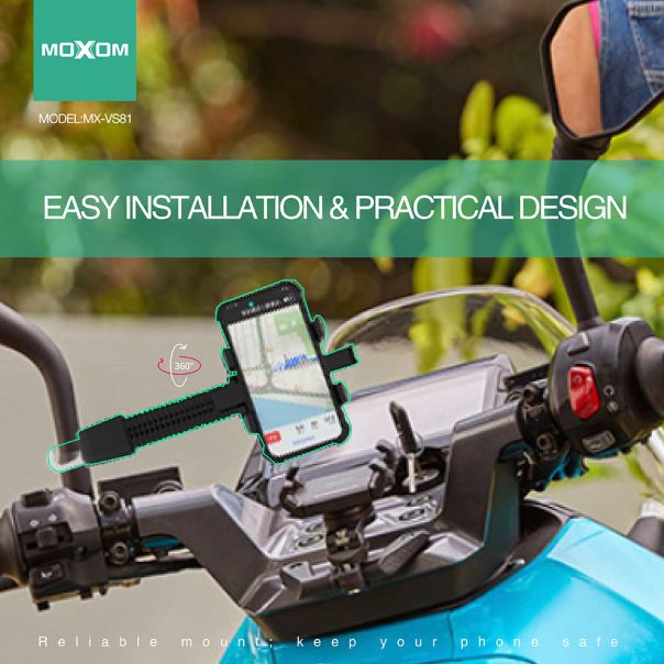 Držač za mobilni telefon MOXOM MX-VS81 za bicikl i motor crni - EP2940646