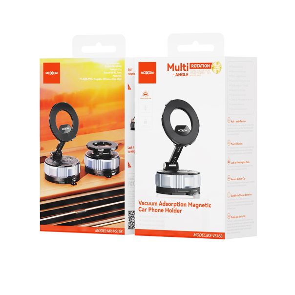 MOXOM Držač za mobilni telefon MX-VS168 magnet i vakum, crna - D2065