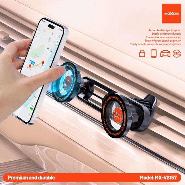 MOXOM Držač za mobilni telefon MX-VS157 (za dva telefona) ventilacija, crna - D2068