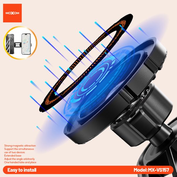MOXOM Držač za mobilni telefon MX-VS157 (za dva telefona) ventilacija, crna - D2068