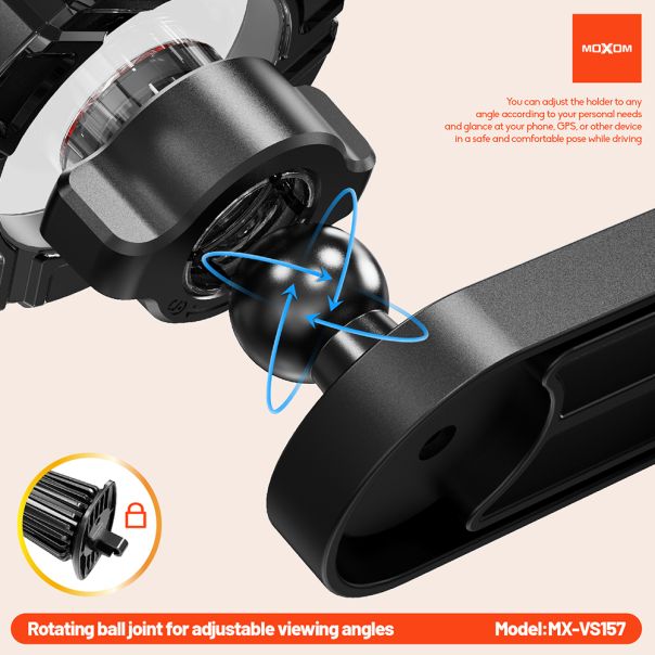 MOXOM Držač za mobilni telefon MX-VS157 (za dva telefona) ventilacija, crna - D2068