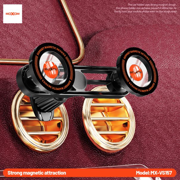 MOXOM Držač za mobilni telefon MX-VS157 (za dva telefona) ventilacija, crna - D2068