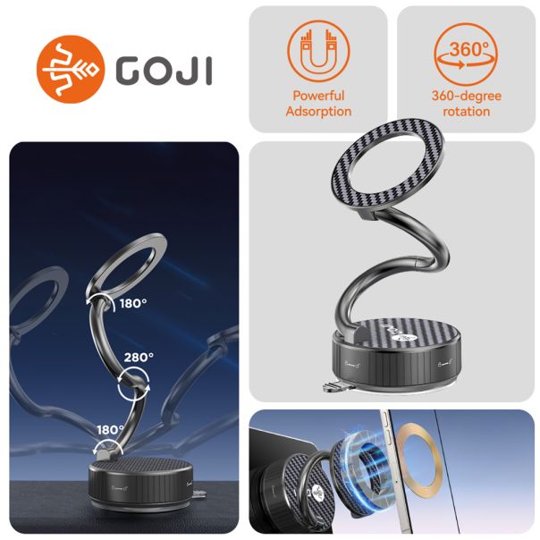 Držač za mobilni telefon Goji G14 magnet i vakum, crna - D2085