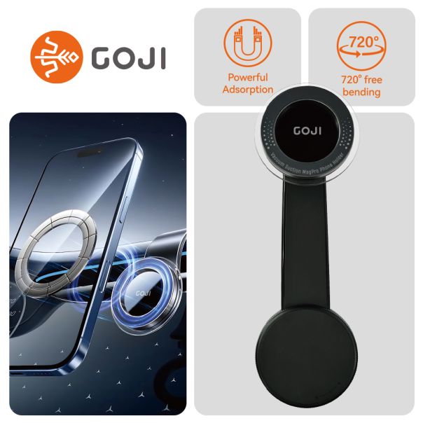 Držač za mobilni telefon Goji G15 magnet i vakum, crna - D2086