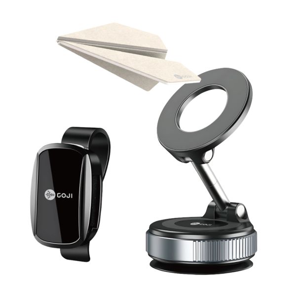 Držač za mobilni telefon Goji 3 u 1 magnet i vakum, crna - D2087