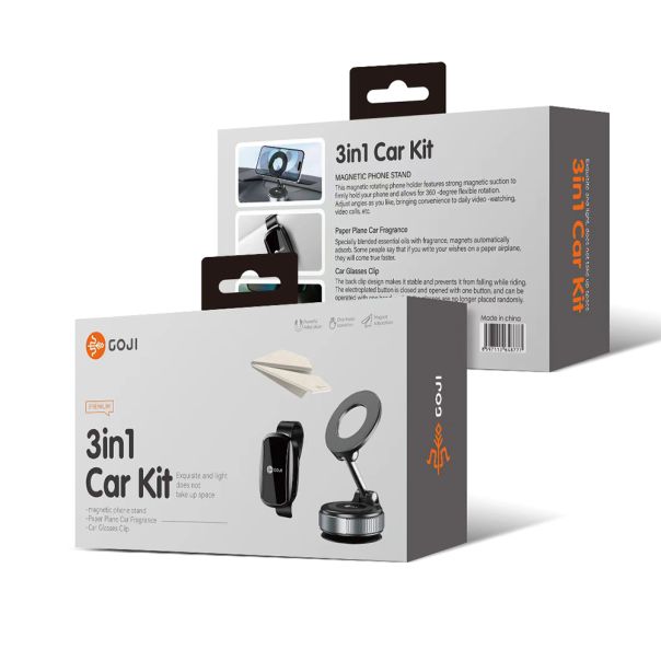 Držač za mobilni telefon Goji 3 u 1 magnet i vakum, crna - D2087