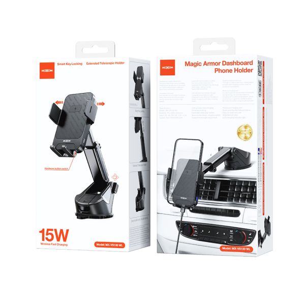 Držač za mobilni telefon Moxom MX-VS130 wireless 15W crni - EP2939302