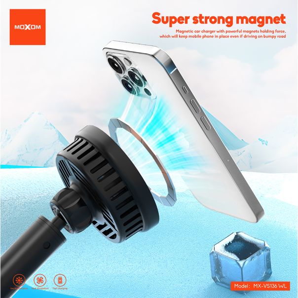 Držač za mobilni telefon Moxom MX-VS136 wireless 15W crni - EP2940125