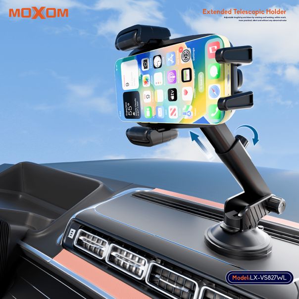 Drzac za mobilni telefon Moxom MX-VS827 WL wireless 15W crni - EP3166491