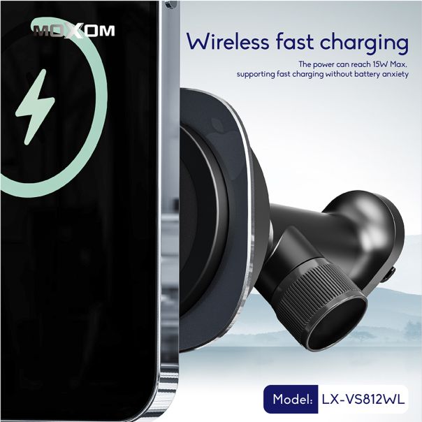 Drzac za mobilni telefon Moxom LX-VS812 WL wireless 15W crni - EP3159977