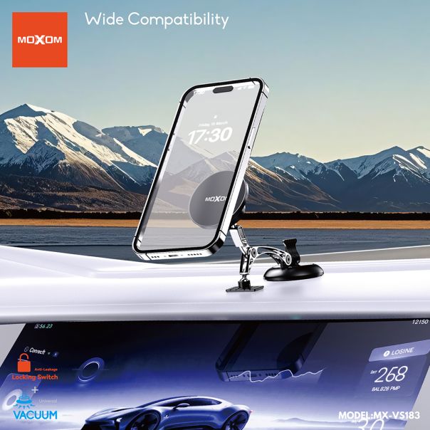 Drzac za mobilni telefon Moxom MX-VS183 magnet i vakum crni - EP3159989