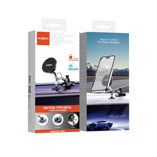 Drzac za mobilni telefon Moxom MX-VS183 magnet i vakum crni - EP3159989