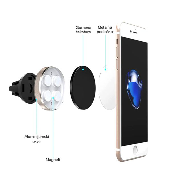 Držač za mobilni telefon magnetni ROHS C9 plavi - D249